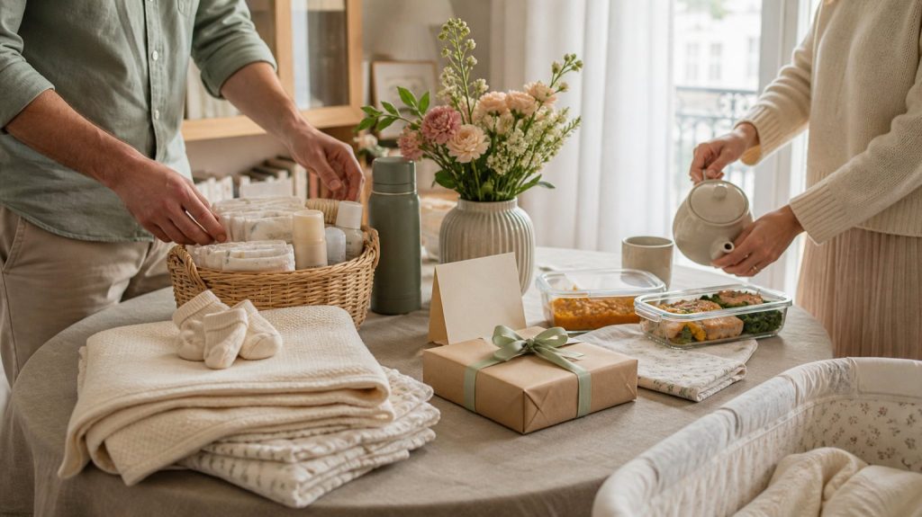 Illustration de Cadeau de naissance original et utile : idées qui servent vraiment
