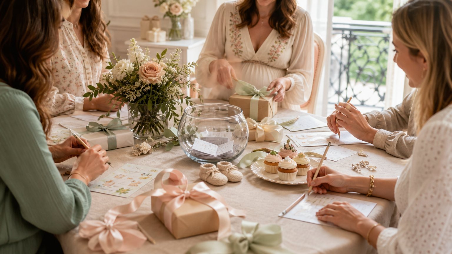 Illustration — Jeux baby shower : idées simples, drôles et faciles à organiser