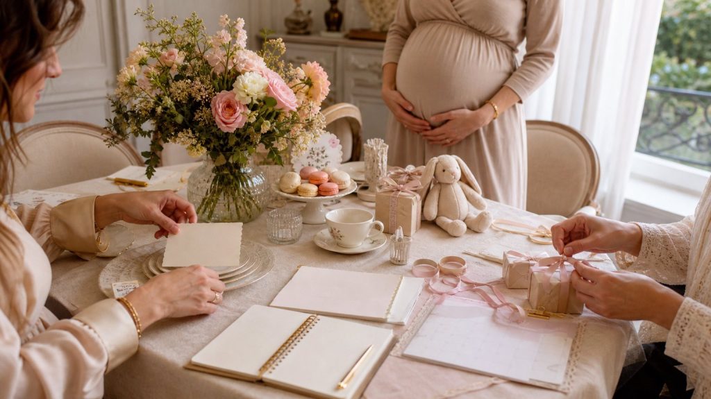 Illustration de Organiser une baby shower : étapes, budget et timing