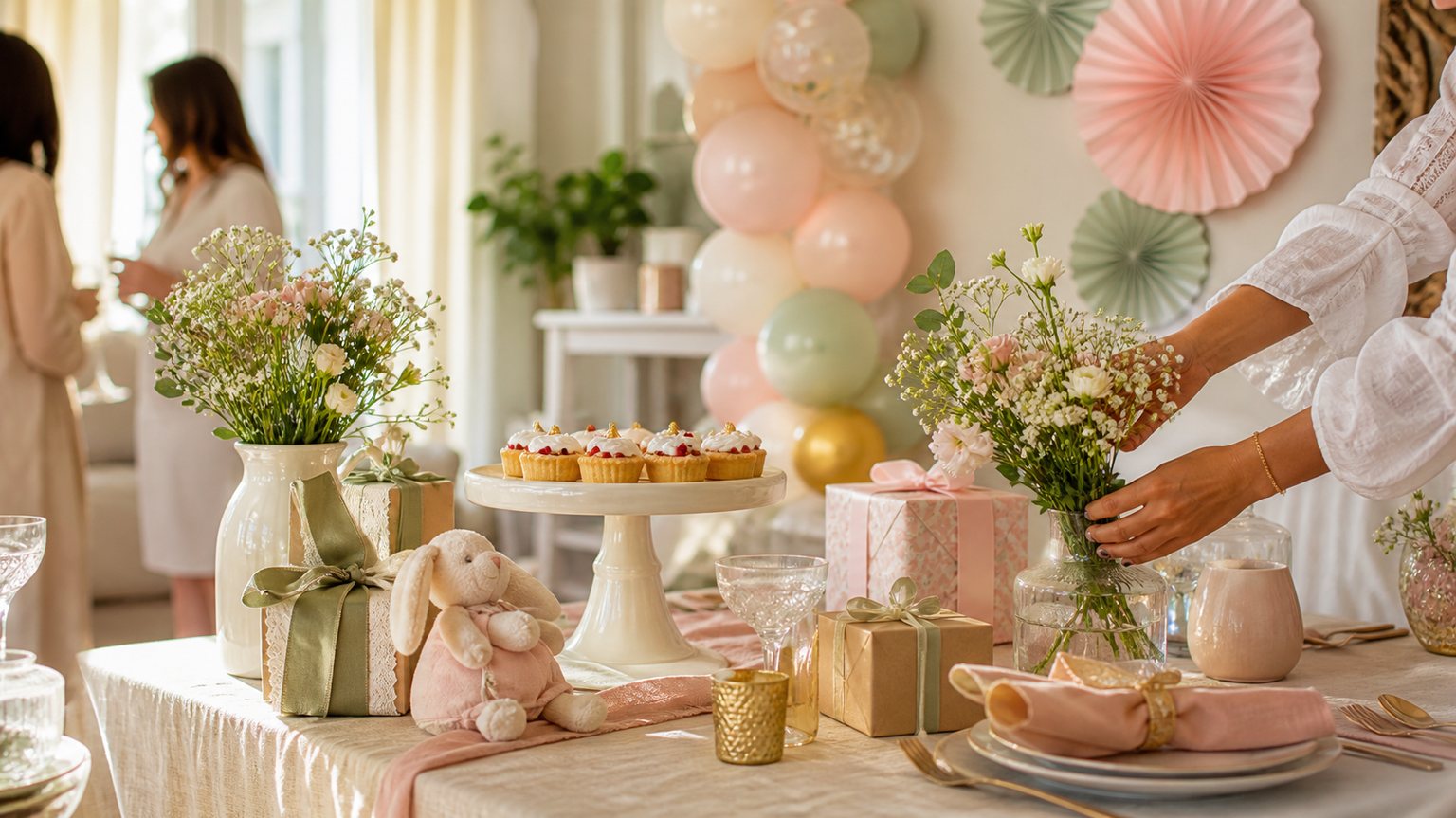 Illustration — Décoration baby shower : idées élégantes faciles à reproduire
