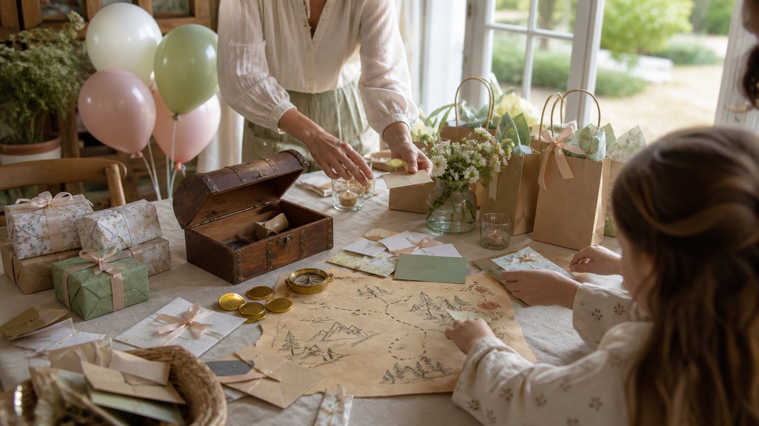 Illustration — Chasse au trésor d’anniversaire : étapes, indices et idées