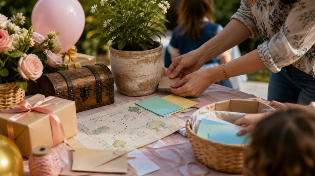 Illustration de Chasse au trésor anniversaire enfant : scénario simple et efficace