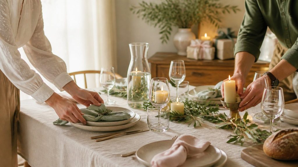 Illustration de Décoration table de fête : créer une ambiance sans surcharge