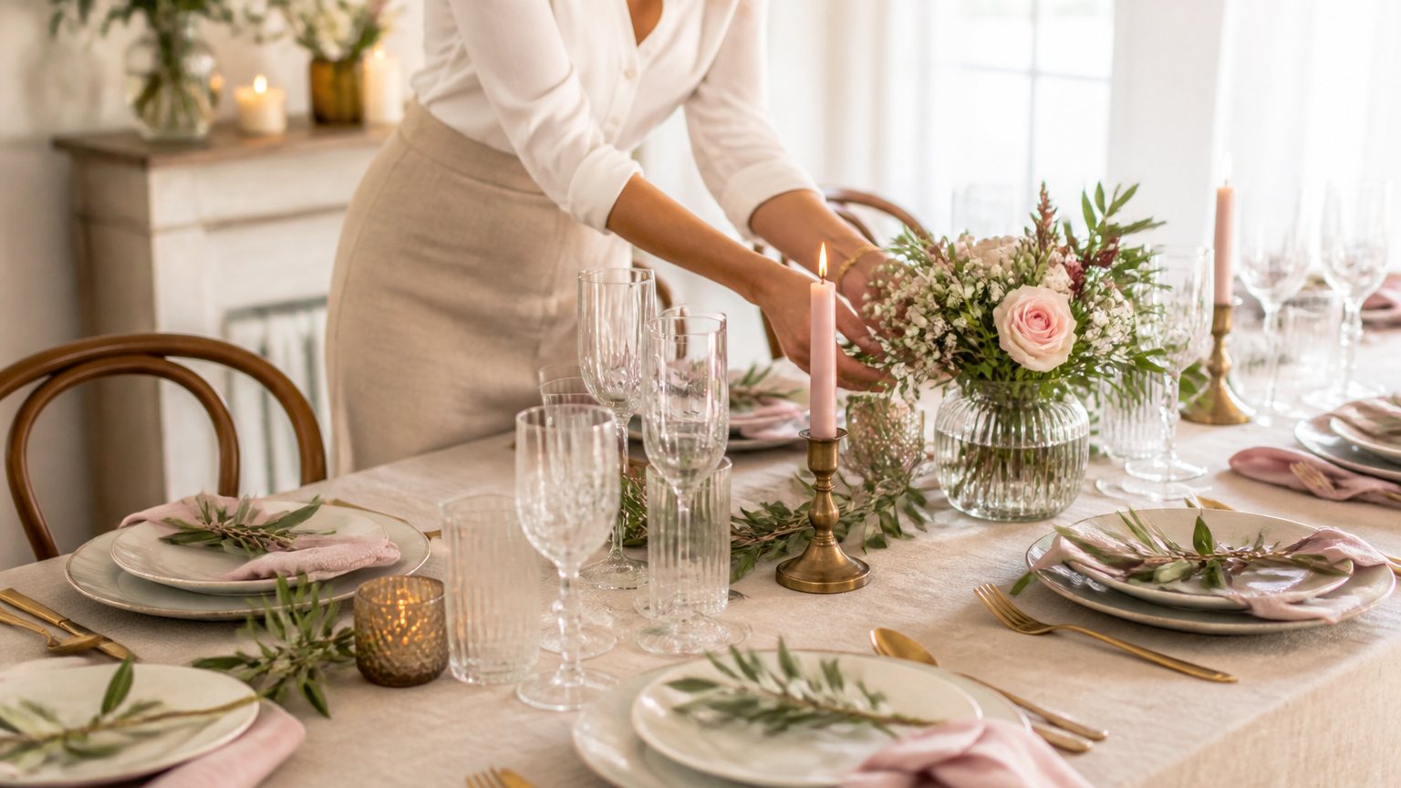 Illustration — Table de fête et décoration : composer une table cohérente