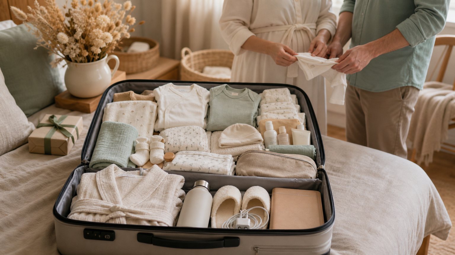 Illustration — Liste valise maternité : quoi prévoir pour maman, bébé et séjour
