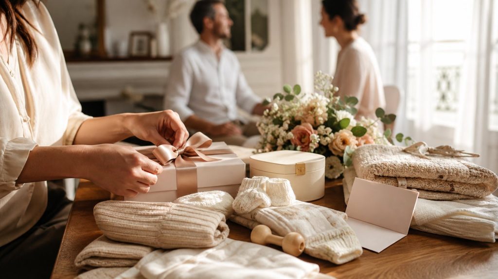 Illustration de Cadeau de naissance original et utile : idées premium mais pratiques